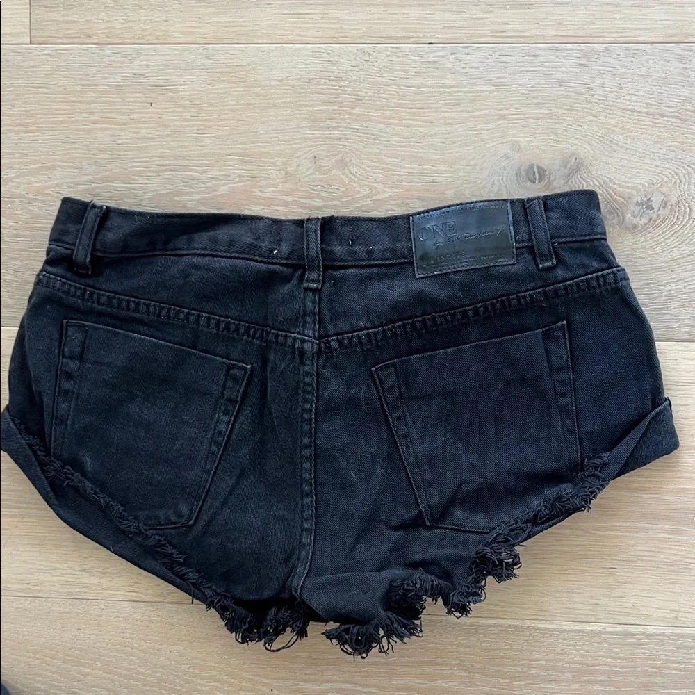 One Teaspoon BANDITS Black Denim Shorts 29 shorty shorts